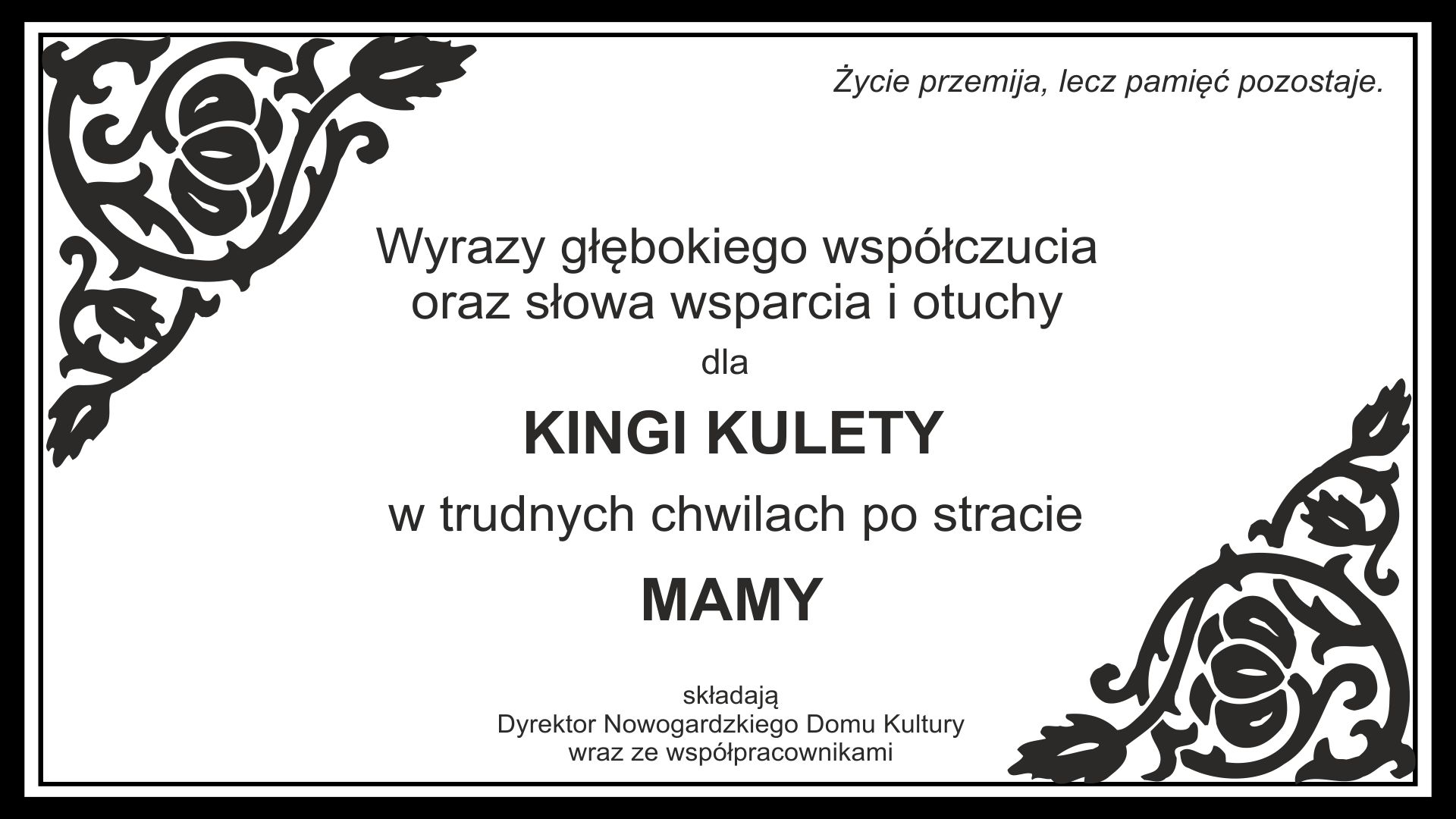 KONDOLENCJE...